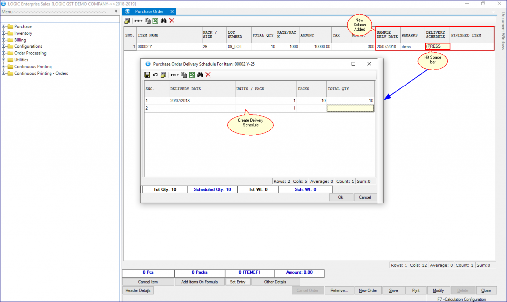 New Columns Added in Purchase Order and Purchase Indent - Blog