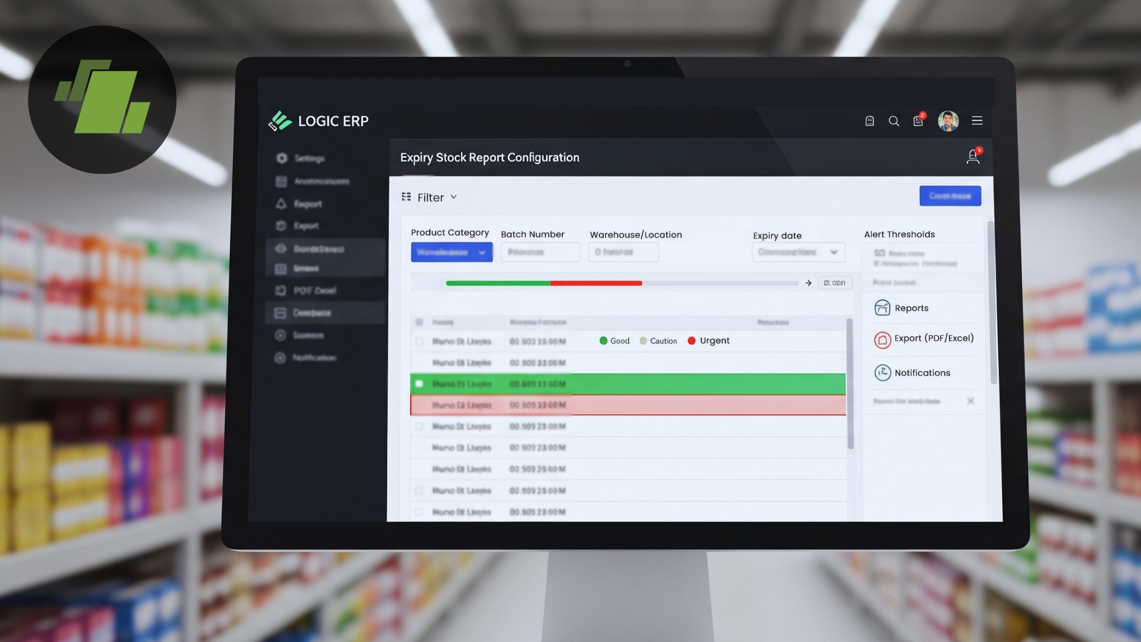 How to Configure Expiry Stock Report in LOGIC ERP – Step-by-Step Guide